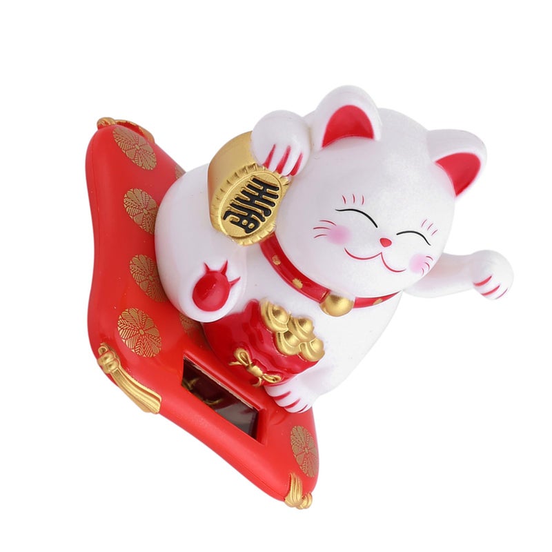 Garosa Solar Powered Waving Arm Good Luck Cat Figurine for Home, Office, Car Decor - Lucky Wealth Health Ornament - Image 2